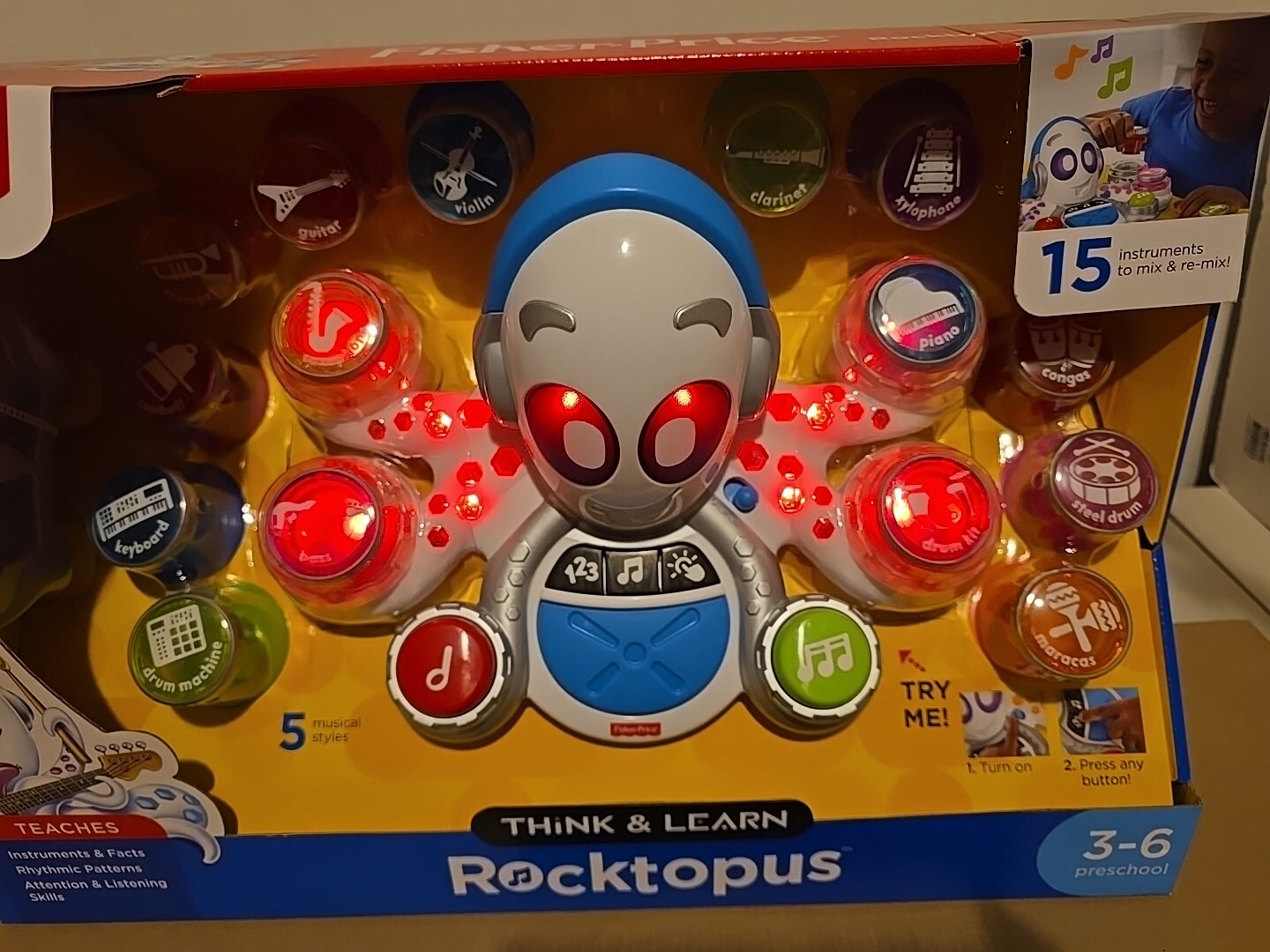 Fisher-Price Think & Learn Rocktopus Music Toy – Preschool Ages 3-6 NEW 3 Modes