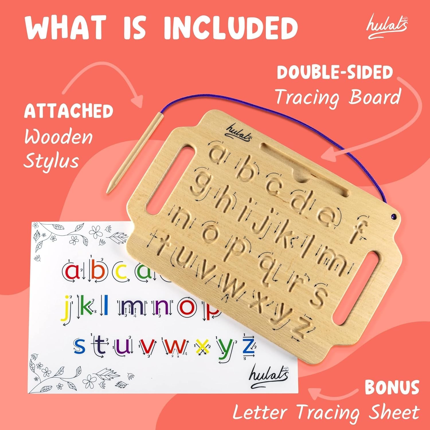 Learn to Write: Portable Wooden Alphabet Letter Tracing Sensory Pad Board – Todd