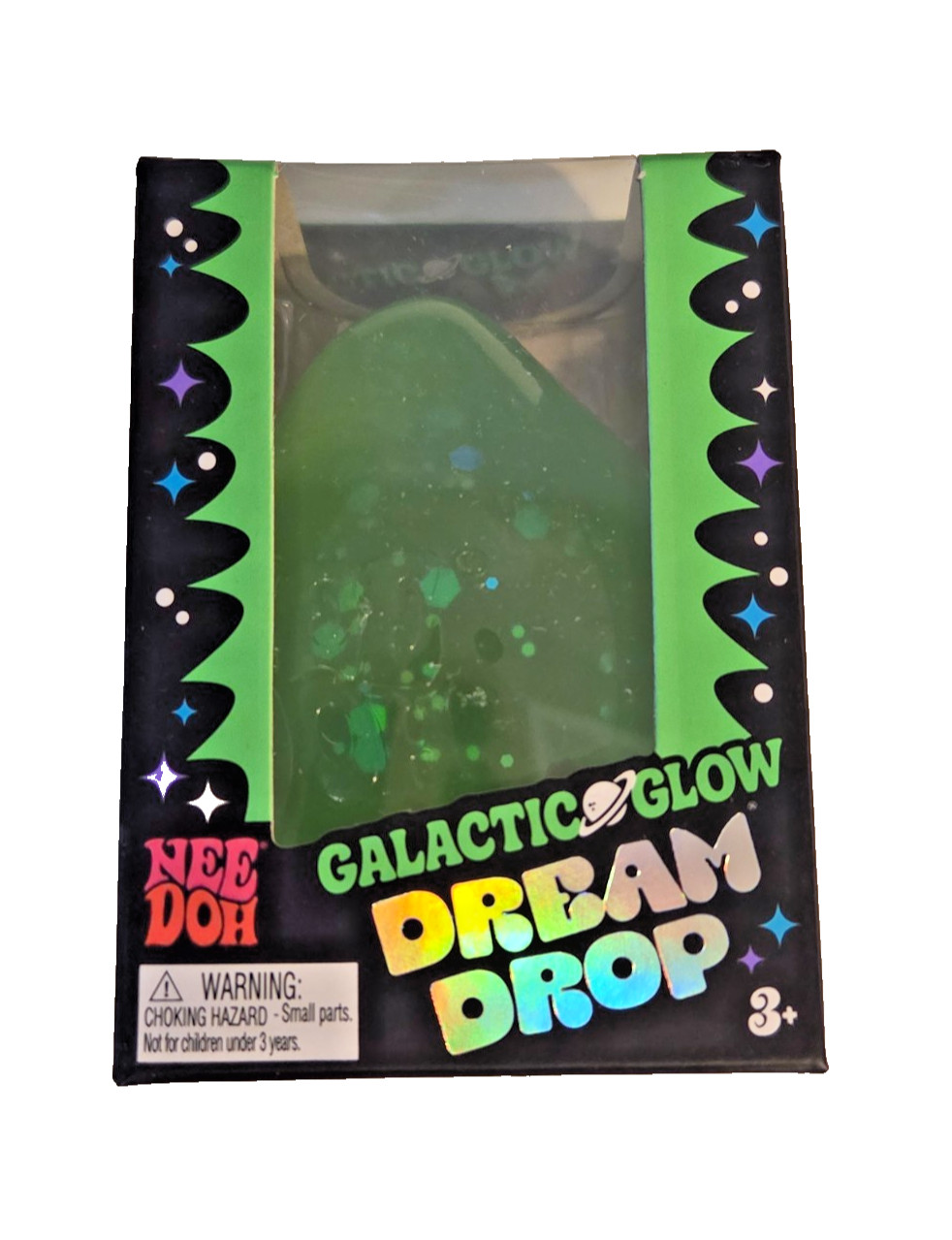 Needoh Nee Doh GREEN Galactic Glow Dream Drop EXTREMELY RARE Glow in the Dark