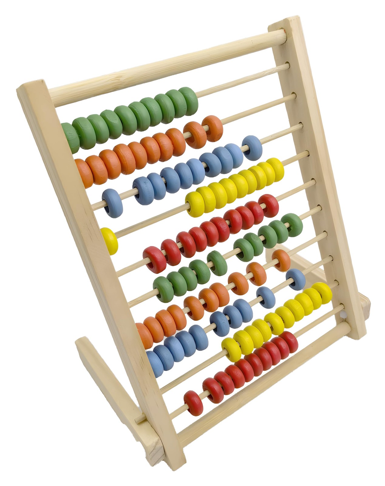 Wooden Counting Frame Abacus for Kids Math Learning – 10 Rows, 8-Inch