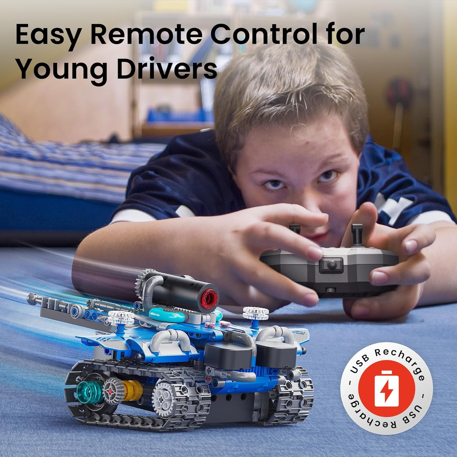 Sillbird STEM Robot Building Kit with Remote Control Gifts for Boys Ages 8-14, B