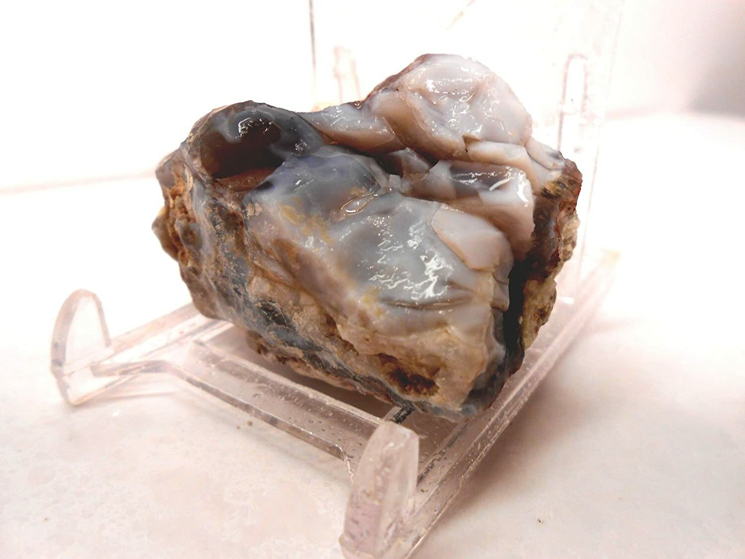 Rockhound’s First Choice Rock Tumbler New Mexico Blue Luna Agate Rough 8oz.