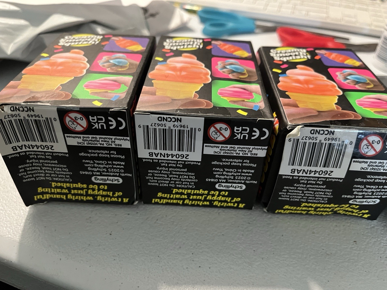 3x Schylling Needoh Nice Cream Complete Set Blue Pink Orange Box Damage