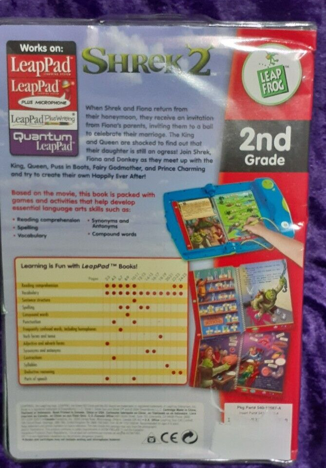 Leap Pad Learning System Shrek 2 2nd Grade Reading Storybook**DENTED BOX**