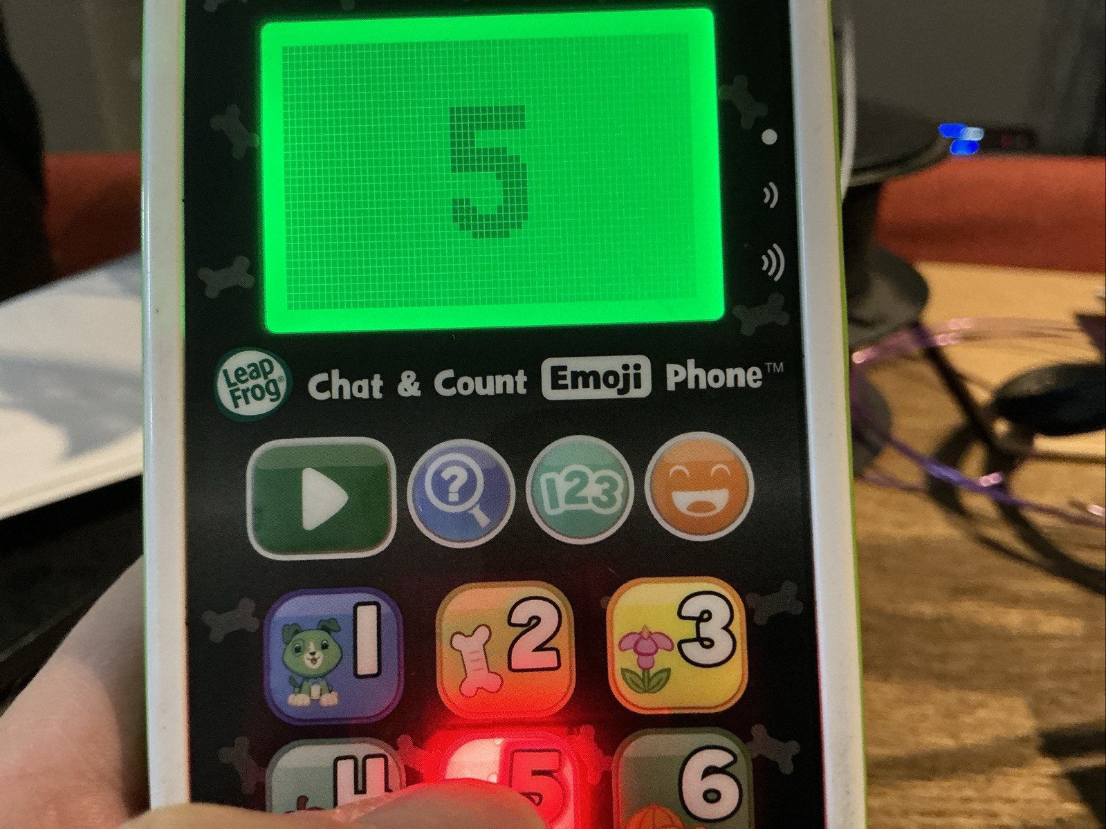 LeapFrog Chat and Count Emoji Phone Green – White Kids Smart Phone