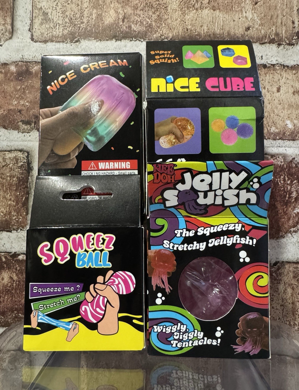 4 Pack Bundle Nice Cream Cube Gum Drop Jellyfish Inspired SquishSlowRise Fidget