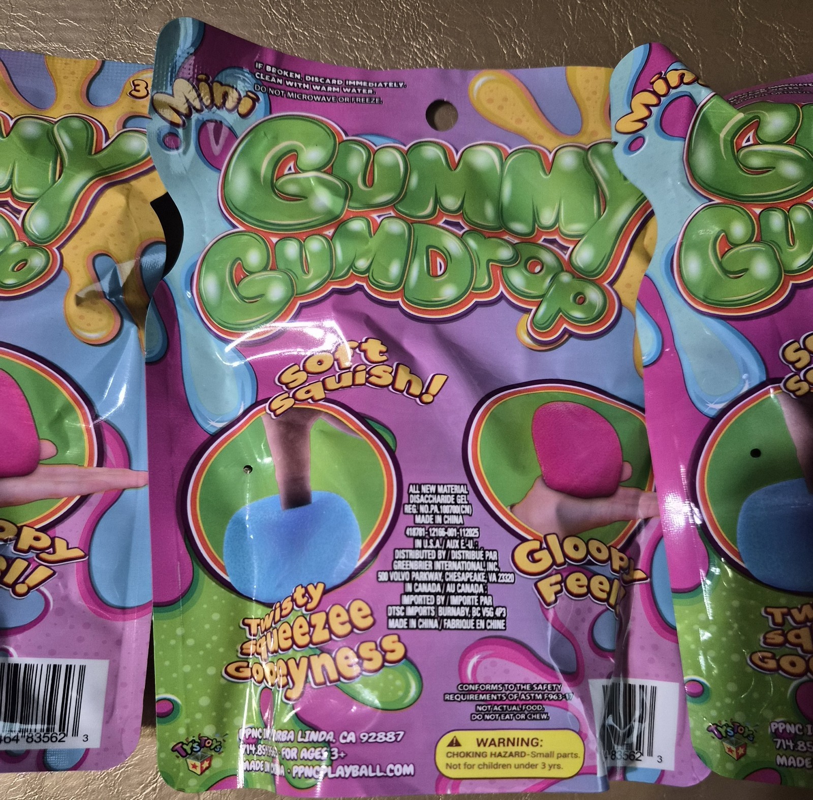 GUMMY GUMDROPS SOFT SQUISH TOYS LOT OF 4 FULLSIZE 2.5 INCHES EACH PPNC NEW