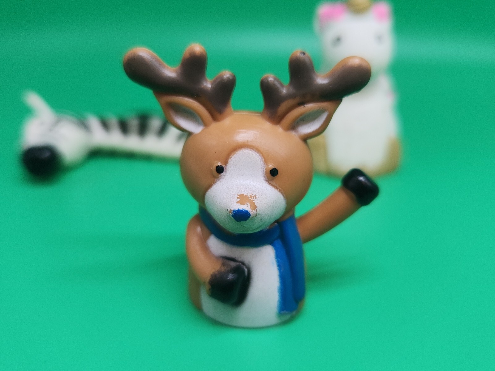 Tiger Zebra Bunny Rabbit Reindeer Unicorn Animal Finger Puppet Wiggler Toy Lot