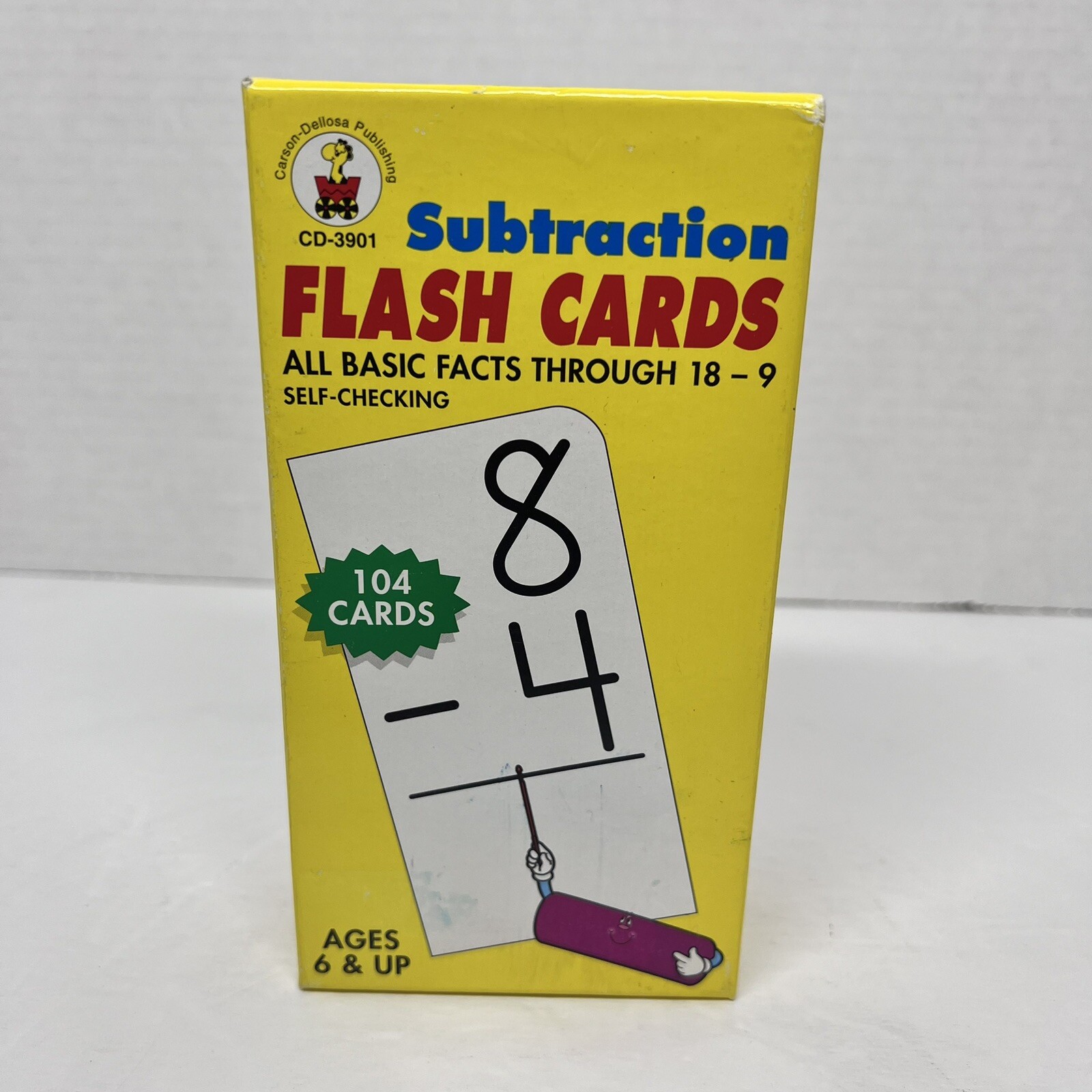 Subtraction Flash Cards By Carson-Dellosa Publishing Ages 6 & Up/Through 18-9