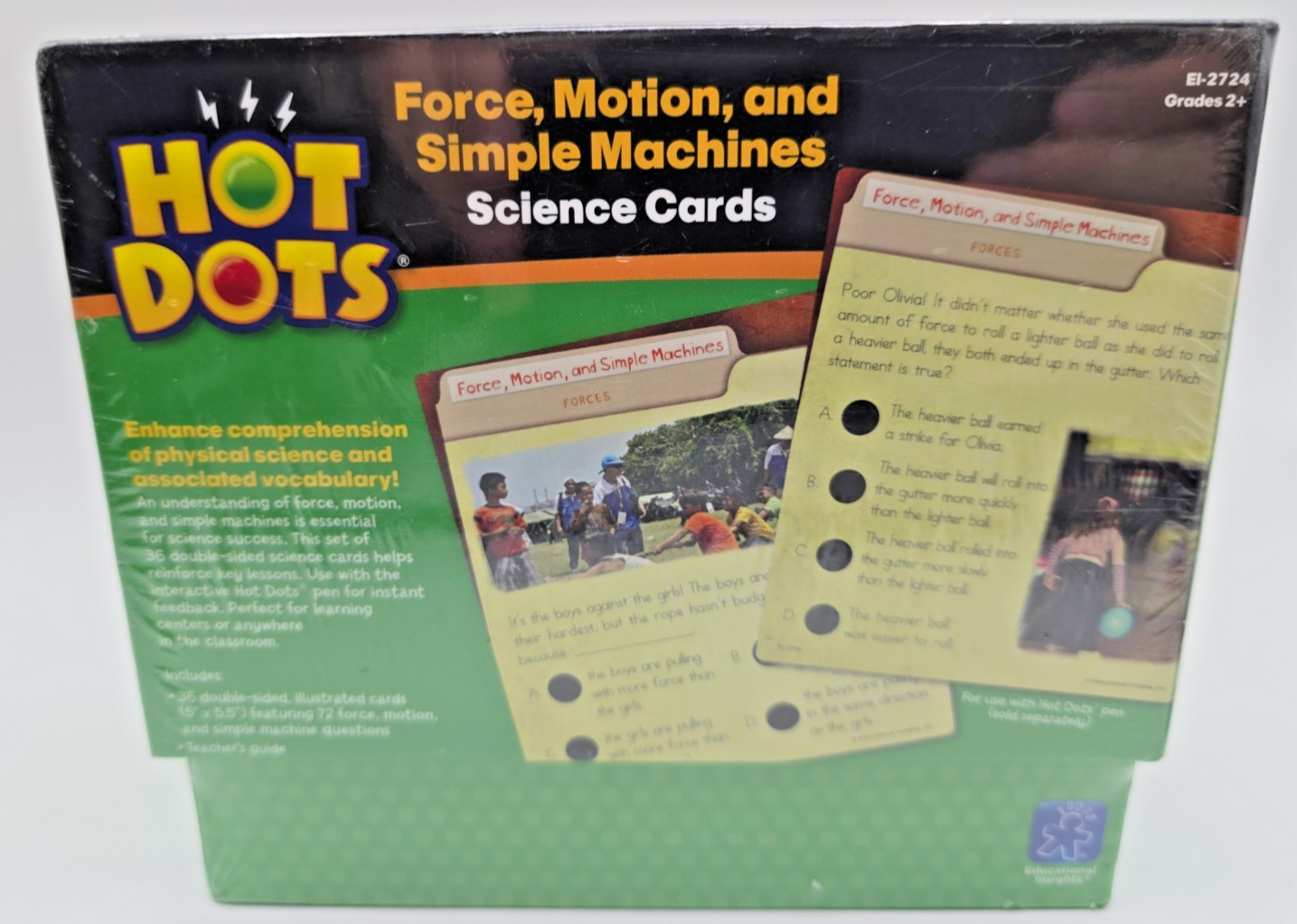 *Hot Dots*SCIENCE CARDS*Force,Motion,Simple Machines*Educational Insights*