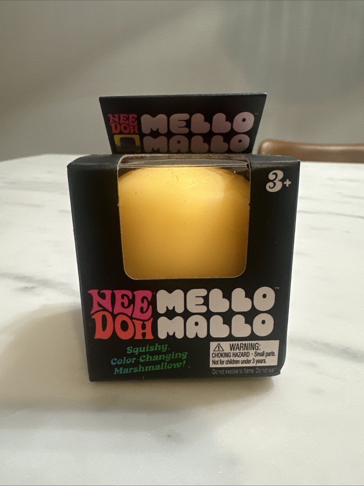 NeeDoh Mello Mallo Yellow Orange Color Change Squishy Toy, Nee Doh Mellow Mallow