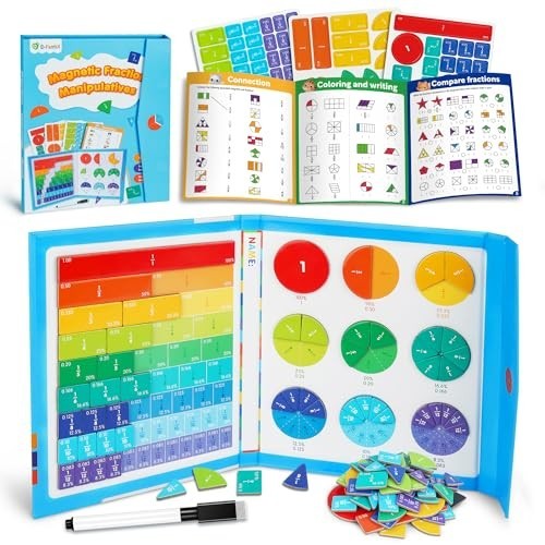 Magnetic Fraction Educational Puzzle Set – Math Manipulatives for Kids, Montesso