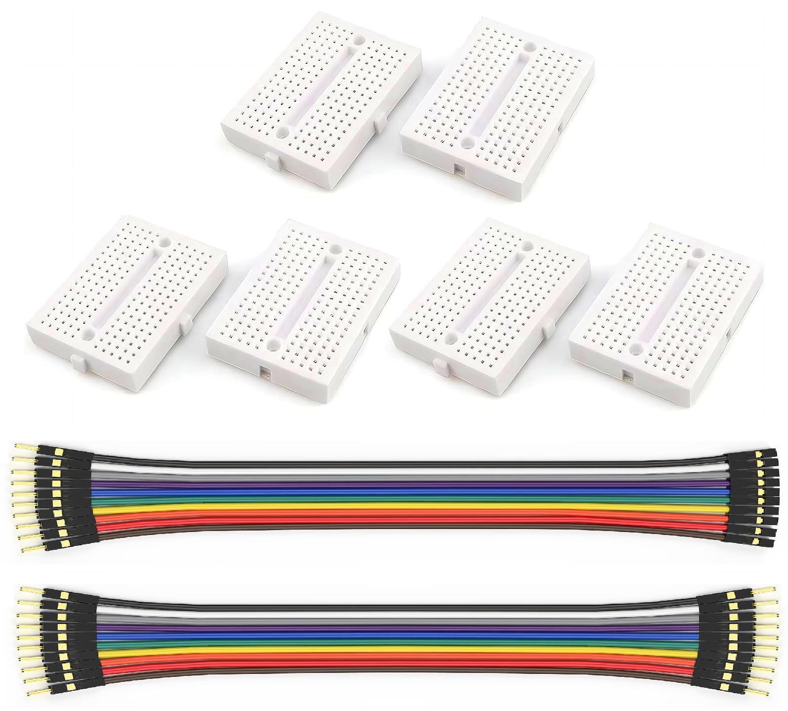 WWZMDiB 6 Pcs Mini Small Breadboard kit White 170 Tie Points (Includes…