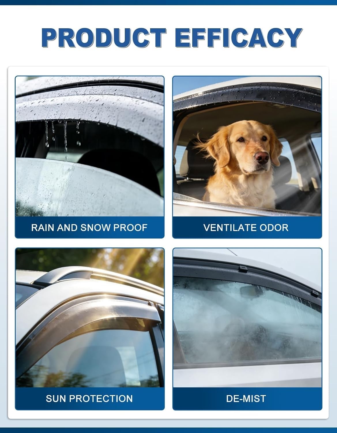 6pcs Out-Channel Window Rain Guards Fit for Honda CRV CR-V 2023 2024 2025 2026,E