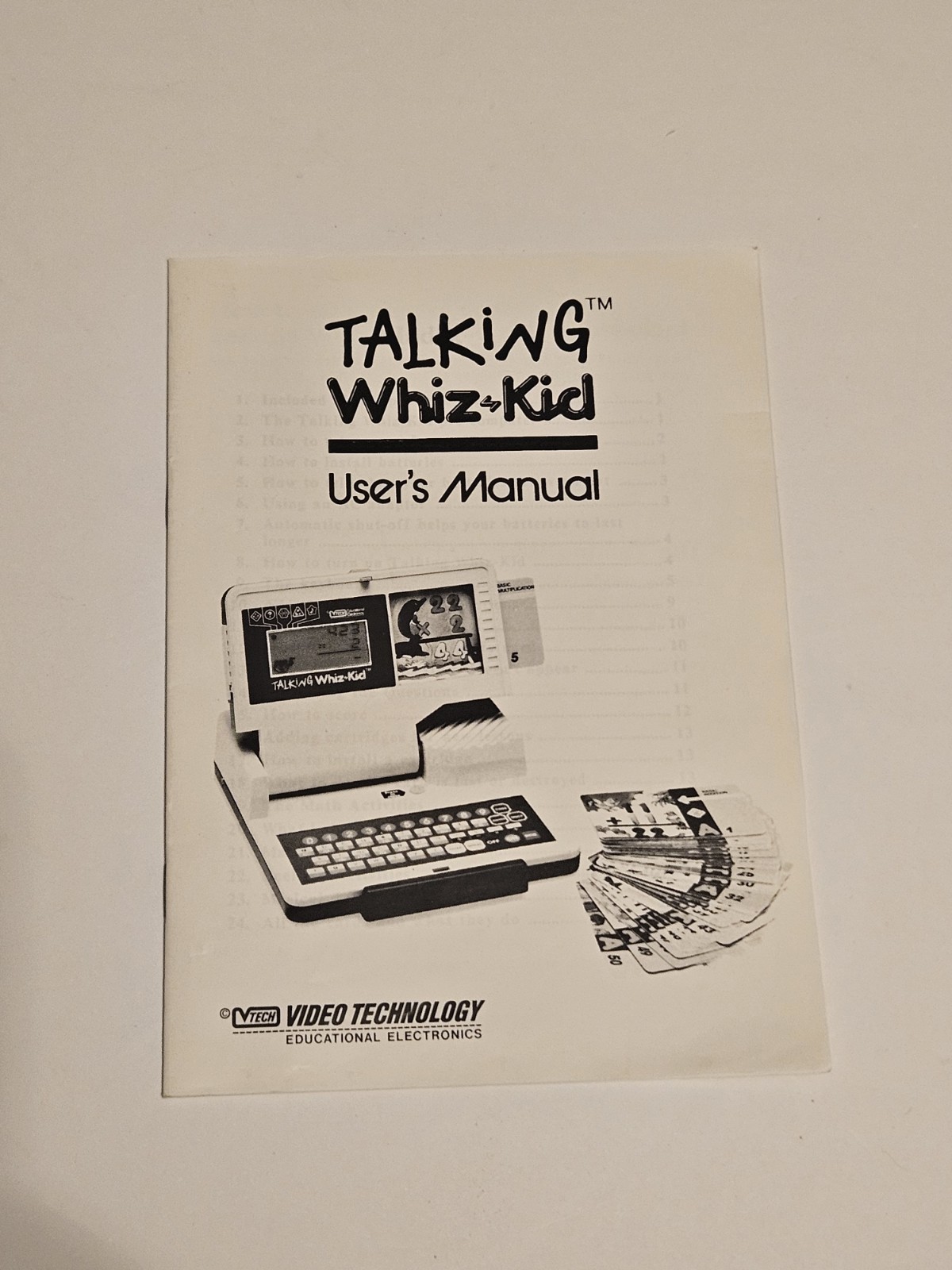 Talking Whiz Kid 1987 Vtech Education Computer w/ Learning Cards Vintage Nos