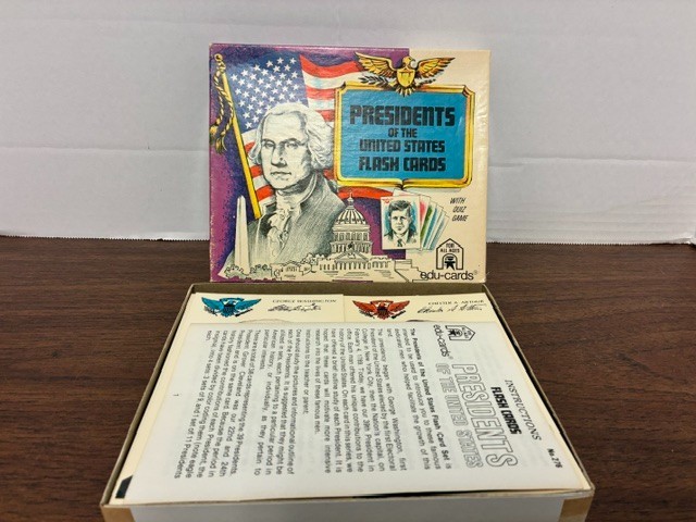 Vtg 1975 Presidents of the United States Flash Cards With Quiz Game Edu-Cards
