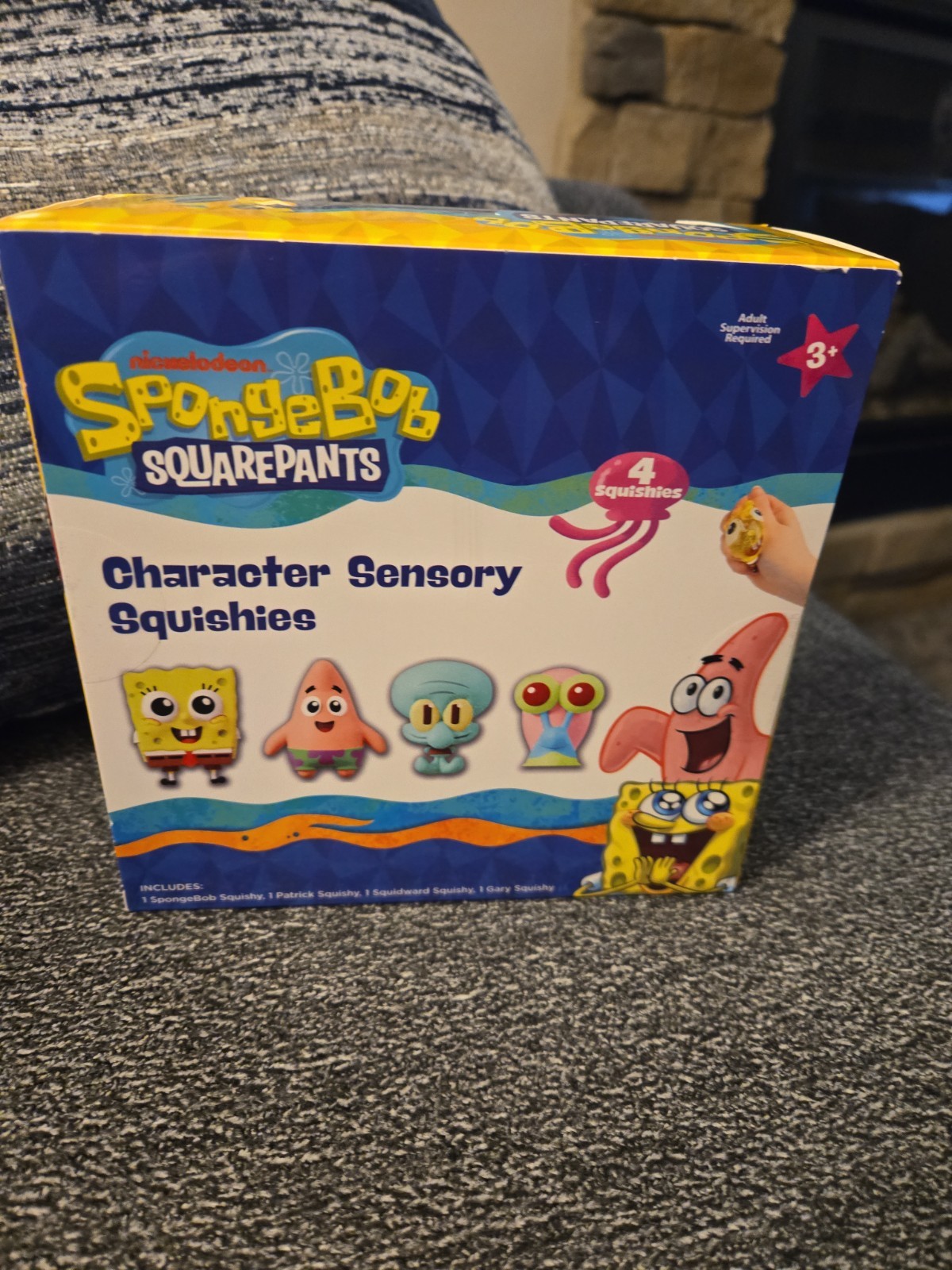 Nicklelodeon SpongeBob SquarePants Character Sensory 4 pack squishies RMS NIB