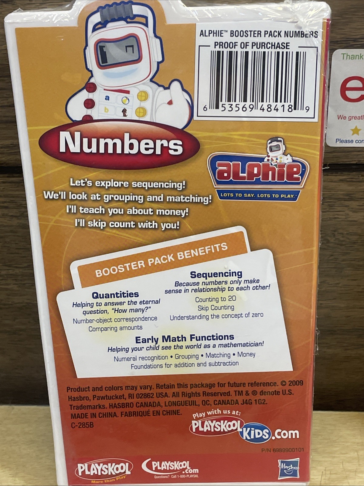 Playskool Alphie 2x Booster Packs Numbers, Music & Sounds 2009 NOS