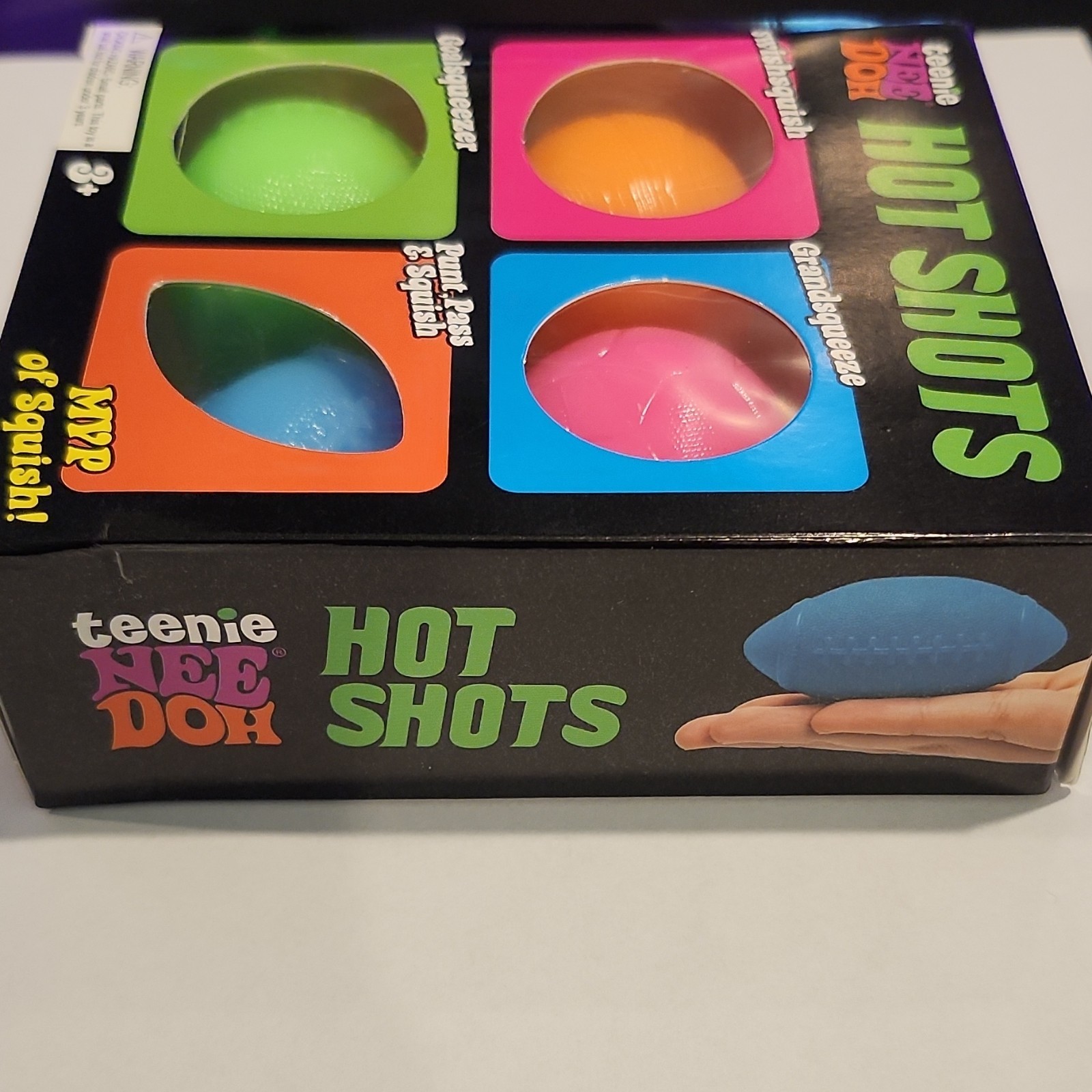 Schylling Teenie NeeDoh Hot Shots Squeeze Toys 4-Pack Pink/Orange/Green/Blue