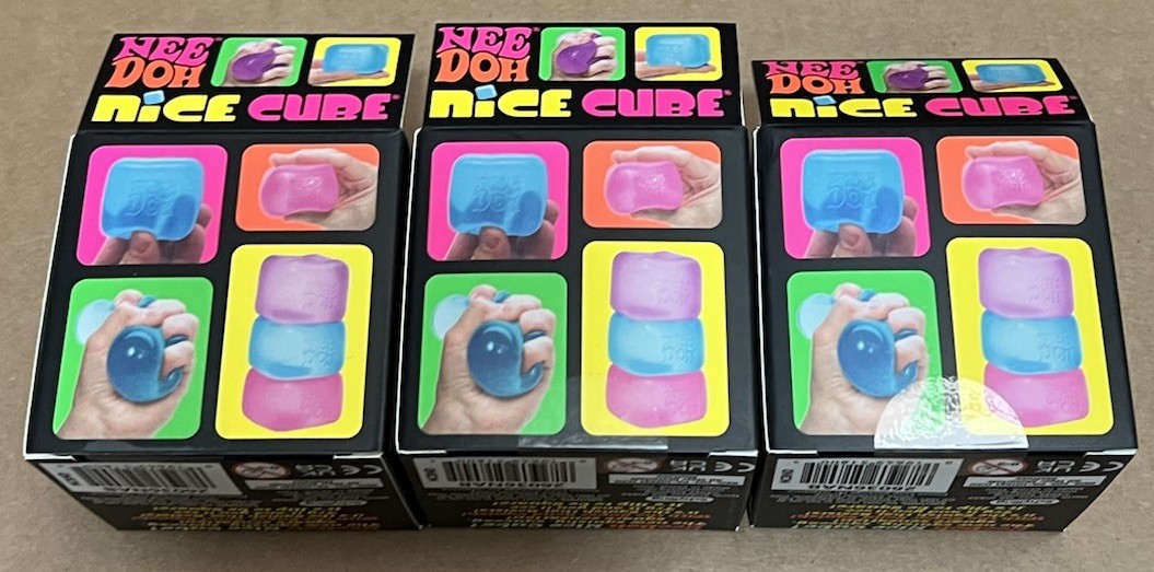 Lot Of 17 NEW SEALED Nee Doh Nice Cube Super Solid Squish Blue Purple Pink