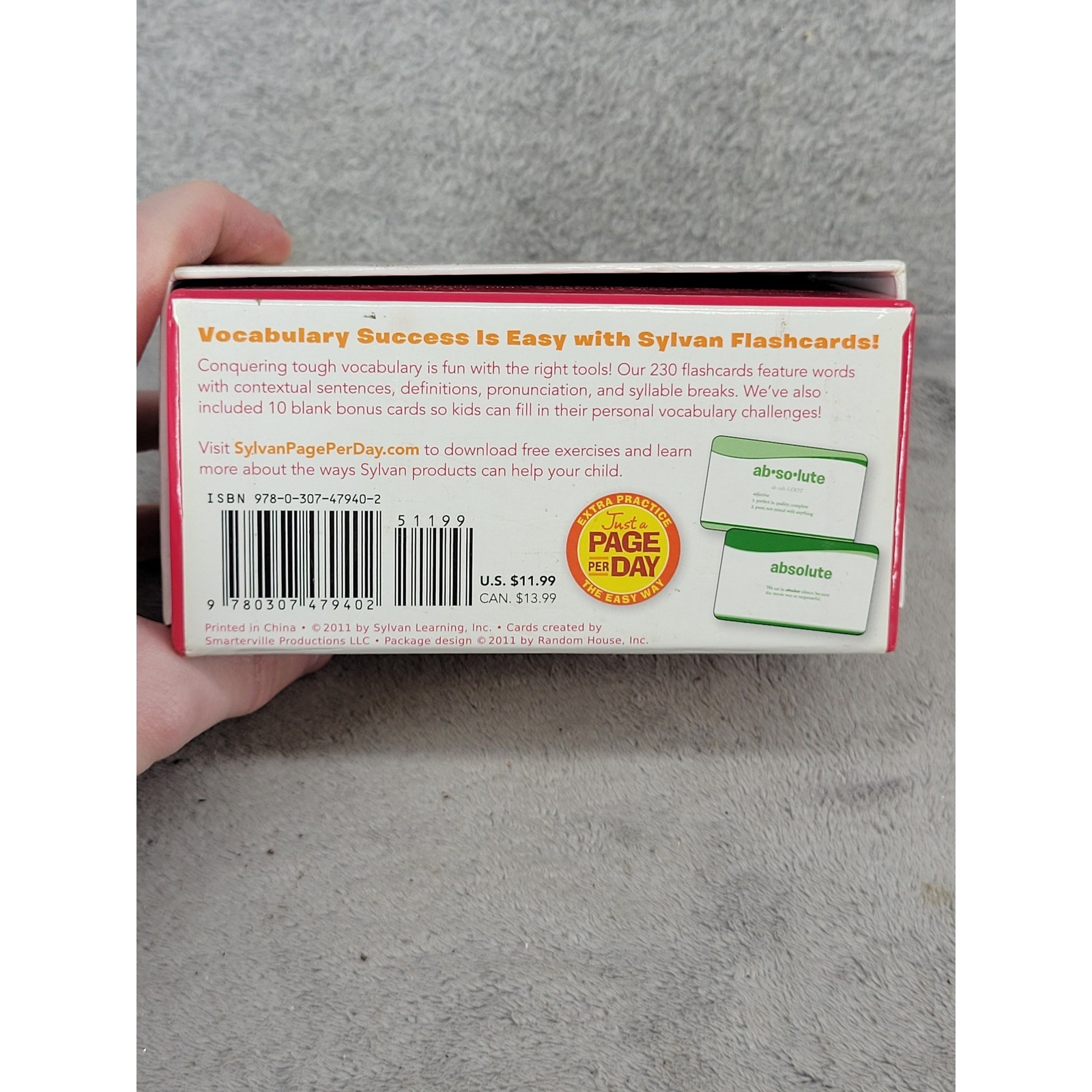 Sylvan Learning 3rd Grade Vocabulary Flashcards 240 Cards 9780307479402 2011