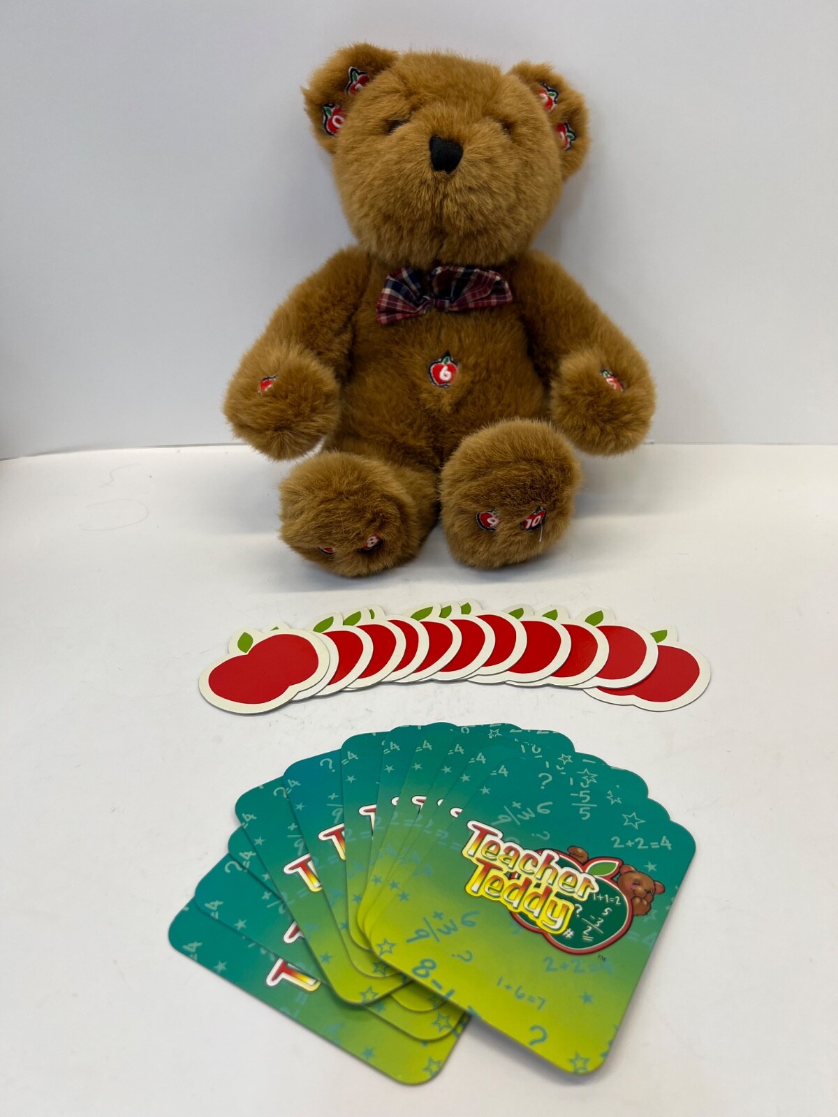 1998 General Creation Educational Teddy Bear Teachers Math Plush w/ Cards WORKS