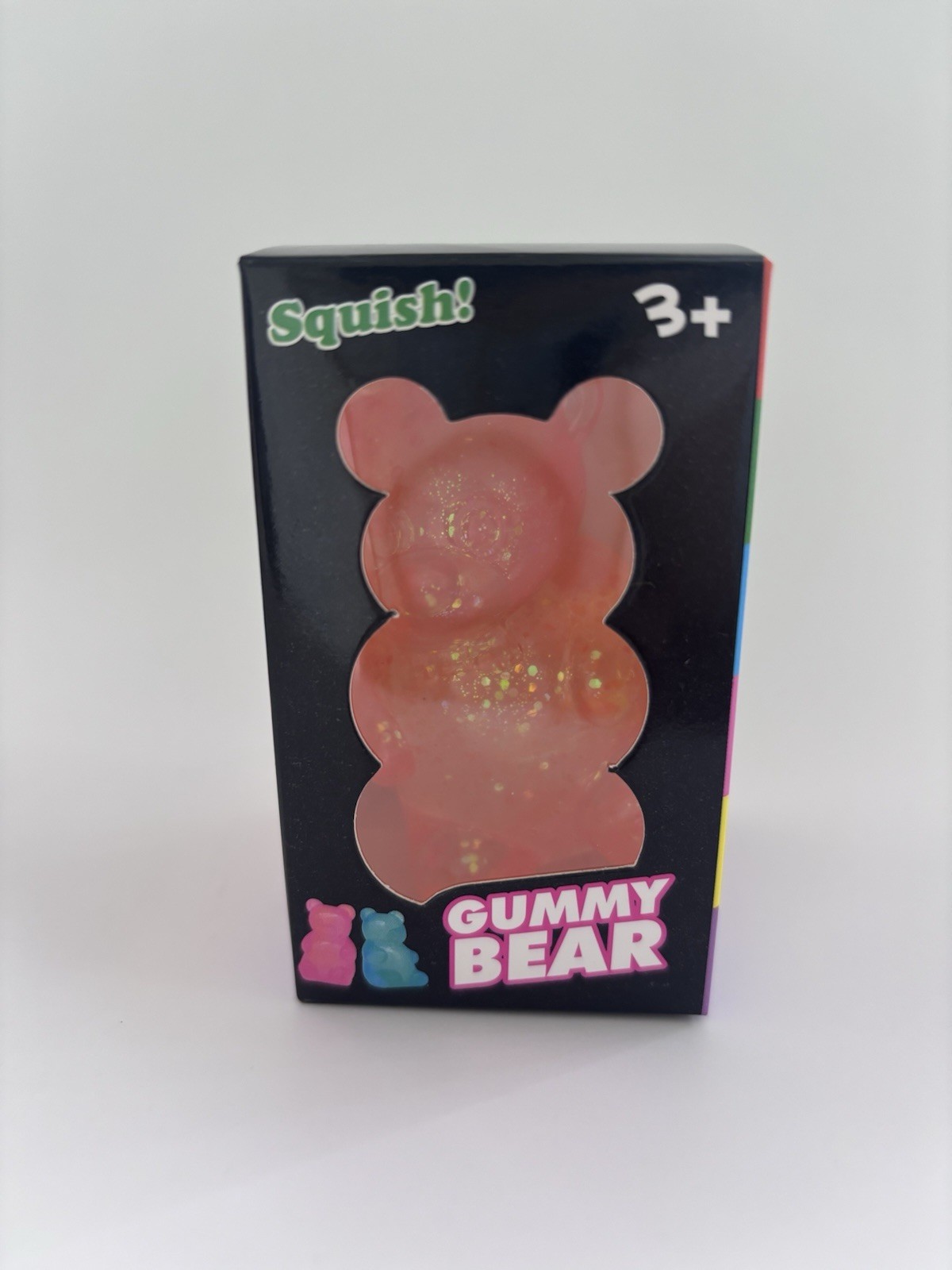 Gummy Bear Squishy Squeeze Toy, Orange Glitter, Ages 3-5 Years