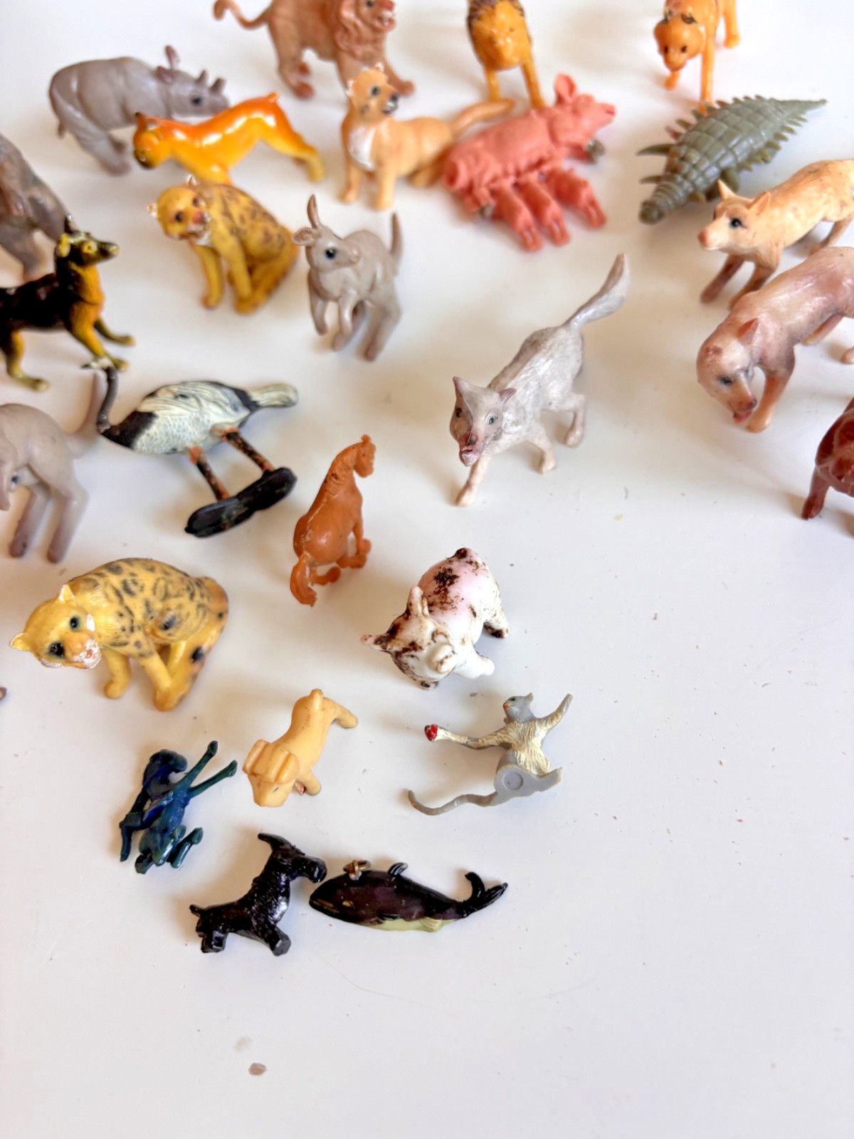 Lot of Vintage Small Plastic Toy Animals Farm Zoo Wild