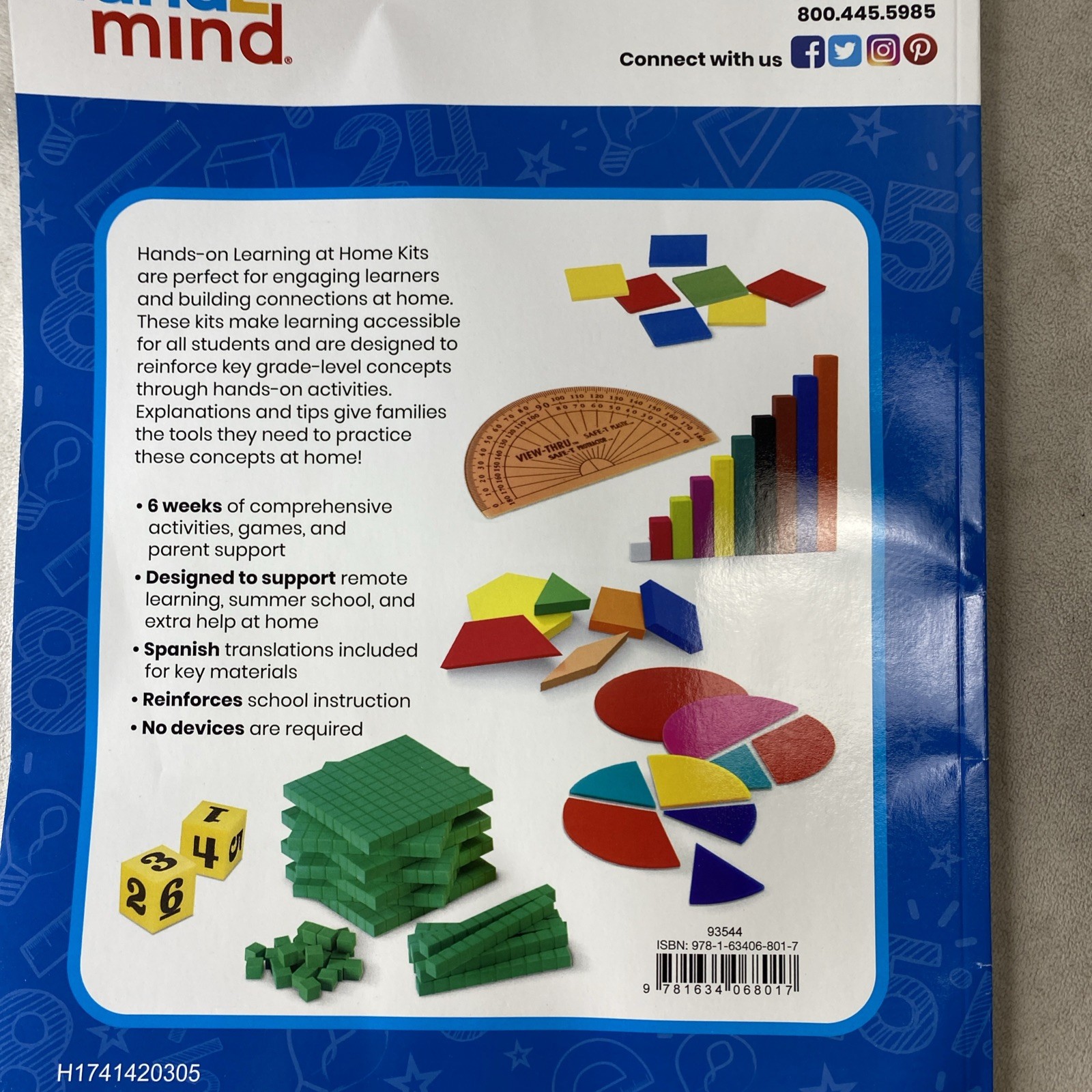 New Hand 2 Mind Grade 4 Hands On Standards Learning At Home Math Kit 93544