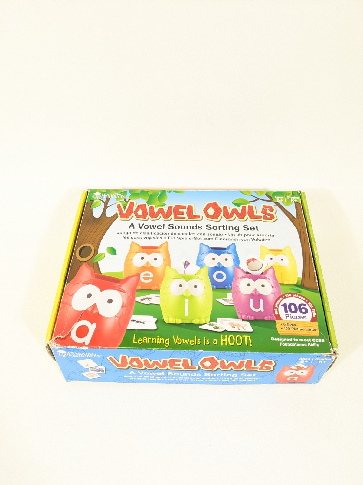 Learning Resources Vowel Owls Sorting Set Missing 1 Piece! Ages 5+ Great Game!