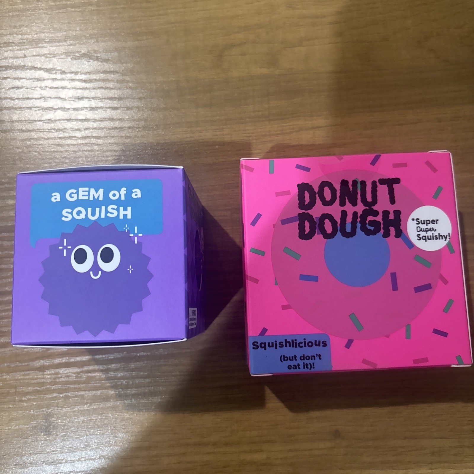 J’adore Purple Diamond & Pink Donut Squishy Stress Ball Glitter NEW