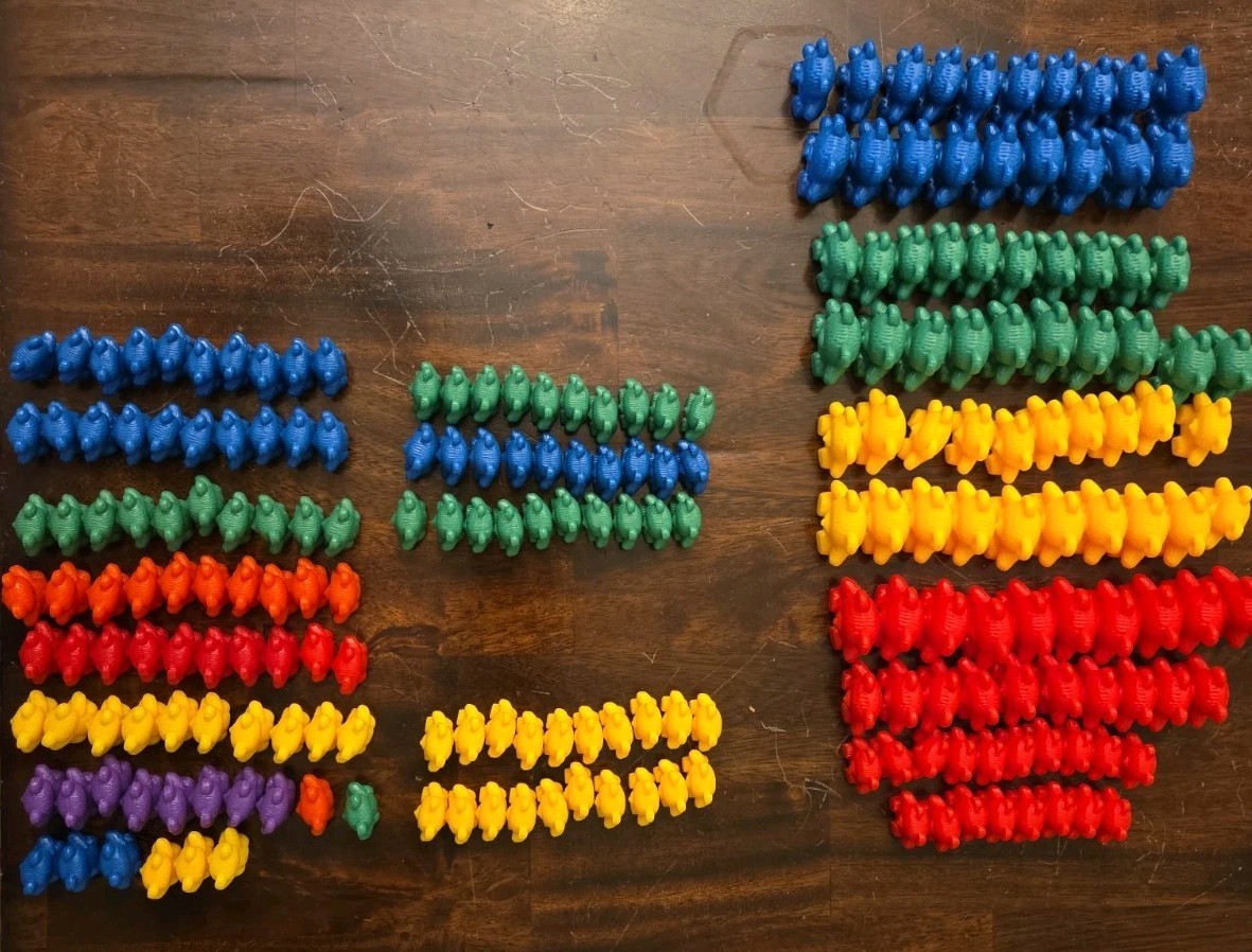 Plastic Multi Color Teddy Bear Counters 200+