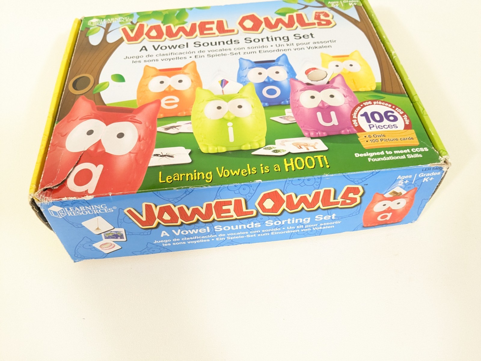 Learning Resources Vowel Owls Sorting Set Missing 1 Piece! Ages 5+ Great Game!