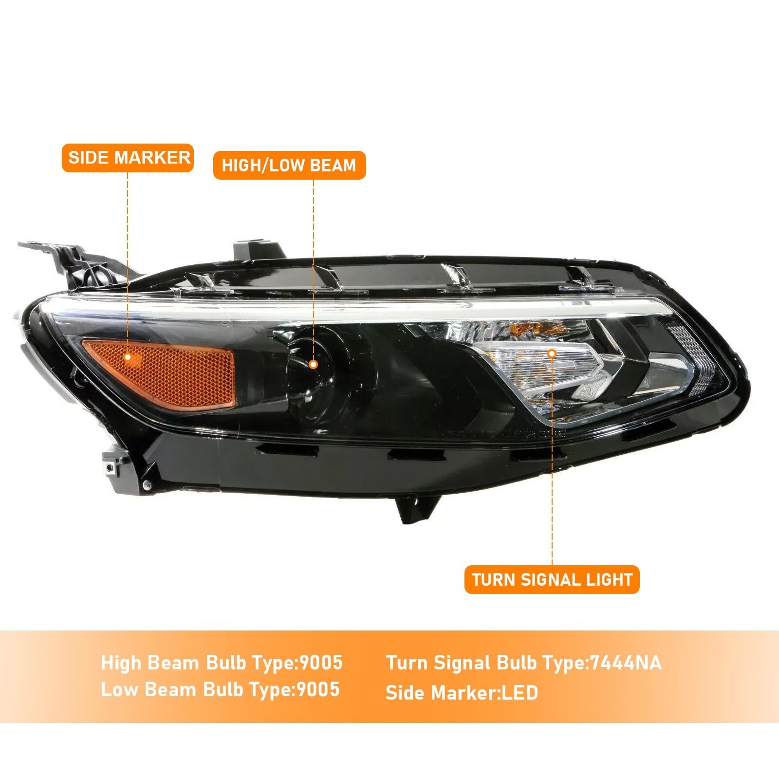 2016 2017 2018 Malibu Headlights RH,Headlight Assembly Compatible with Chevy …