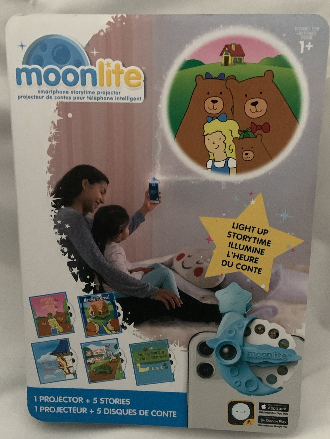 Moonlite Mini Projector with 5 Classic Fairy Tale Stories – A New Way to Read