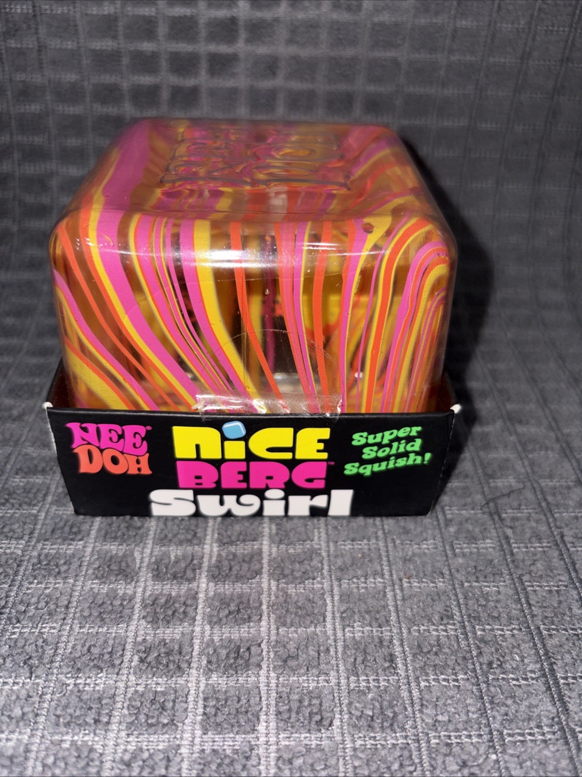 NeeDoh NICE BERG SWIRL – ORANGE PINK YELLOW – Huge Jumbo – SEALED / BRAND NEW‼️
