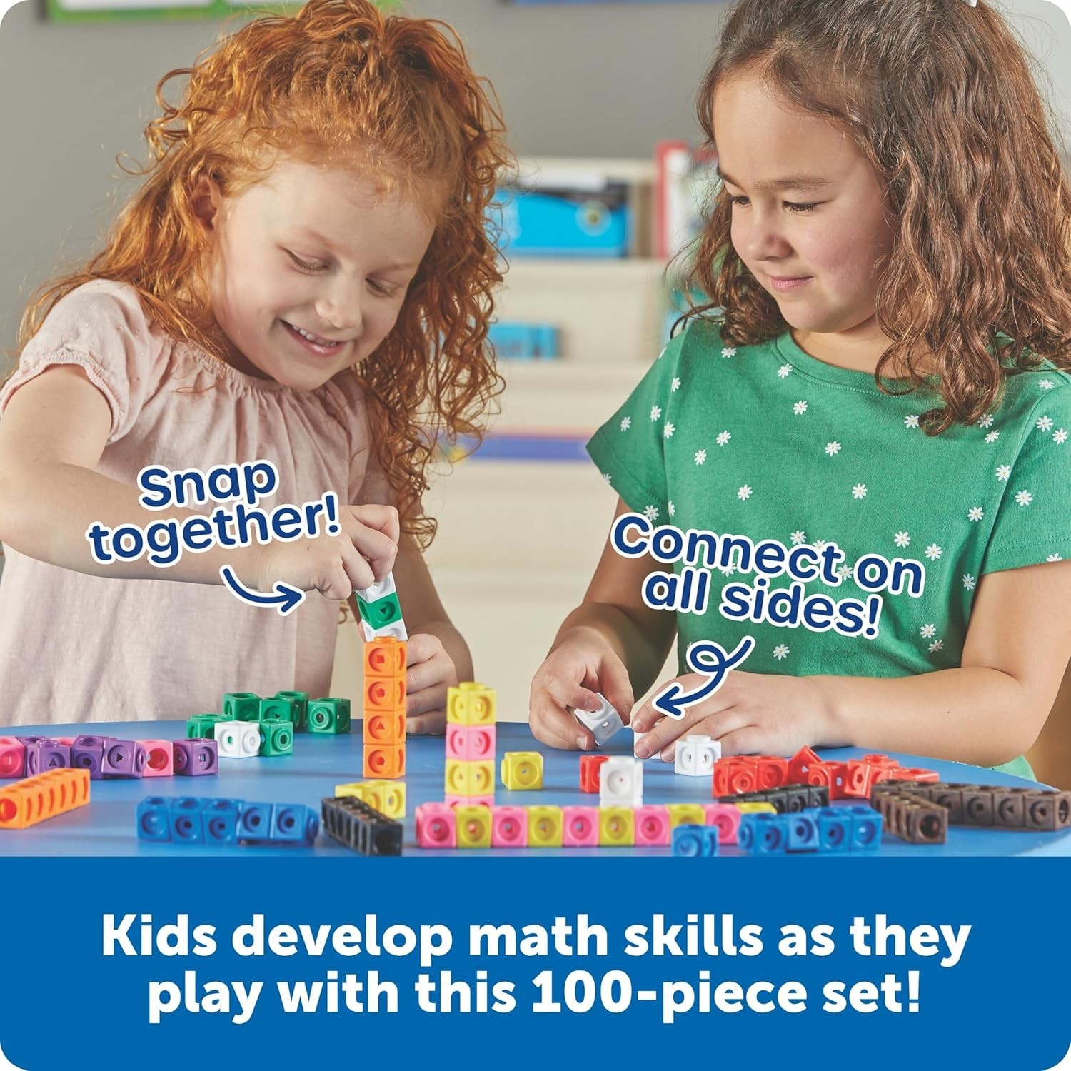 Hands-On MathLink Cubes, Set of 100 – Ideal for Homeschool & Classroom Fun