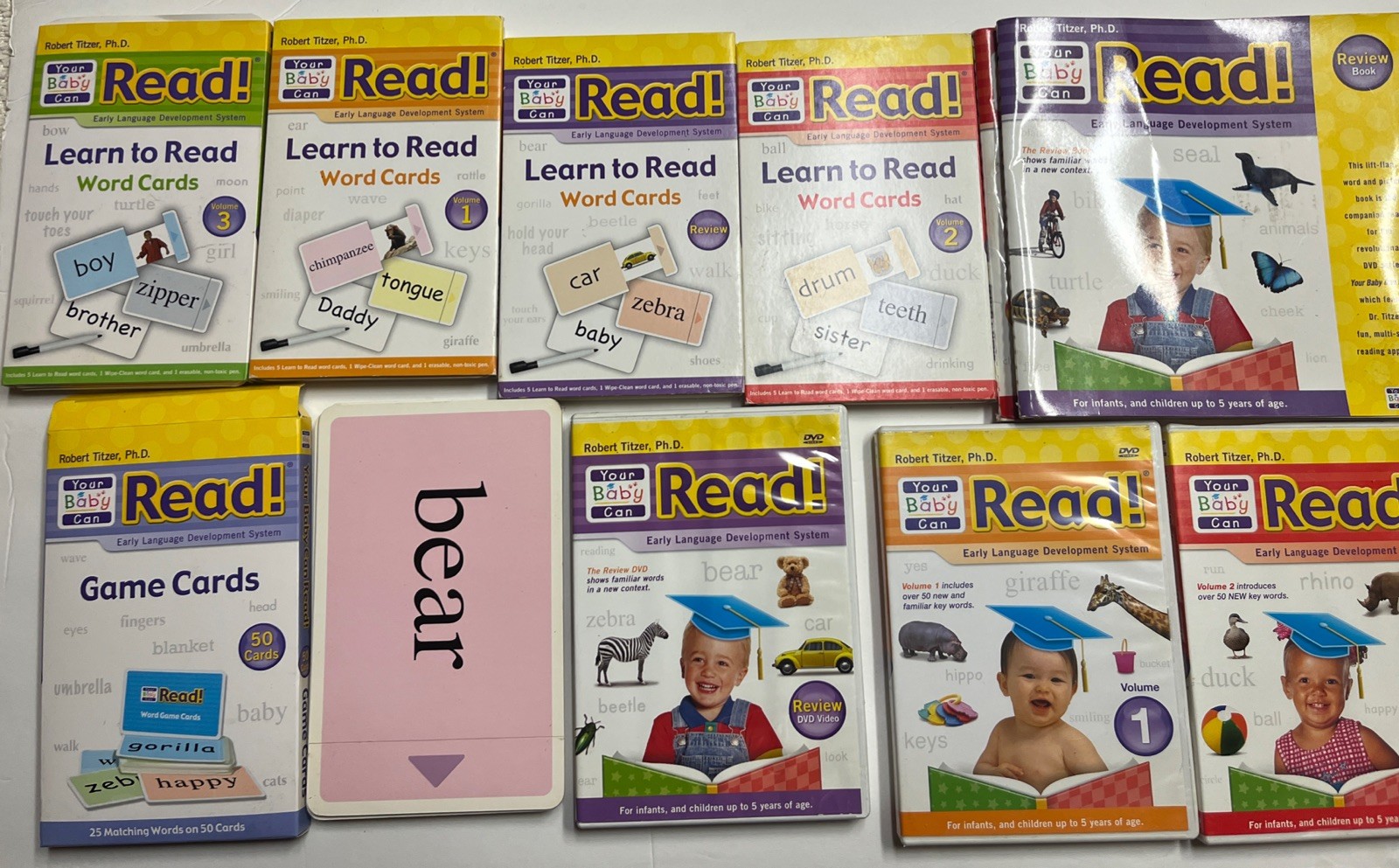 Your Baby Can Read Early Language Development DVD’s, Word Cards Game Card, Books