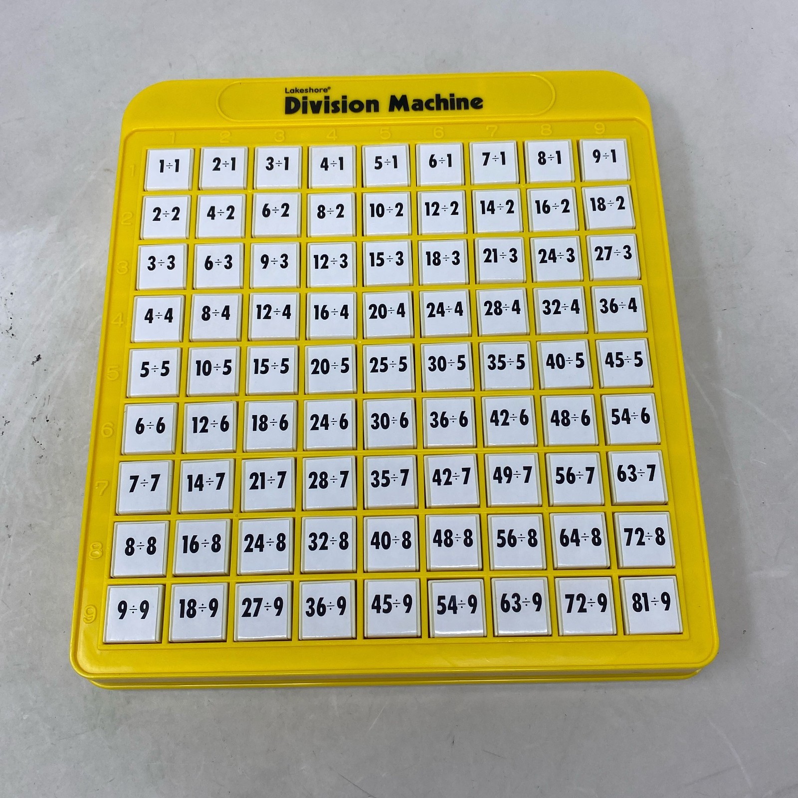 Lakeshore Division Machine Yellow 8.5×9.5 Self-Checking Math Tool