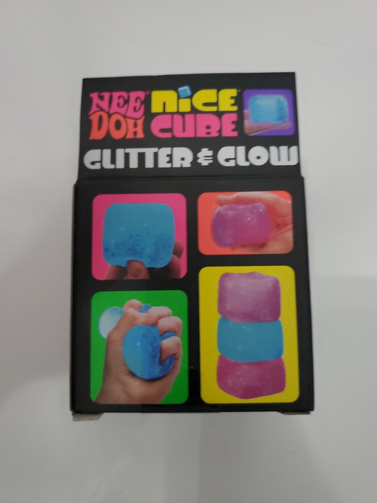 NeeDoh Nice Cube Glitter and Glow Blue New In Box Fast Shipping