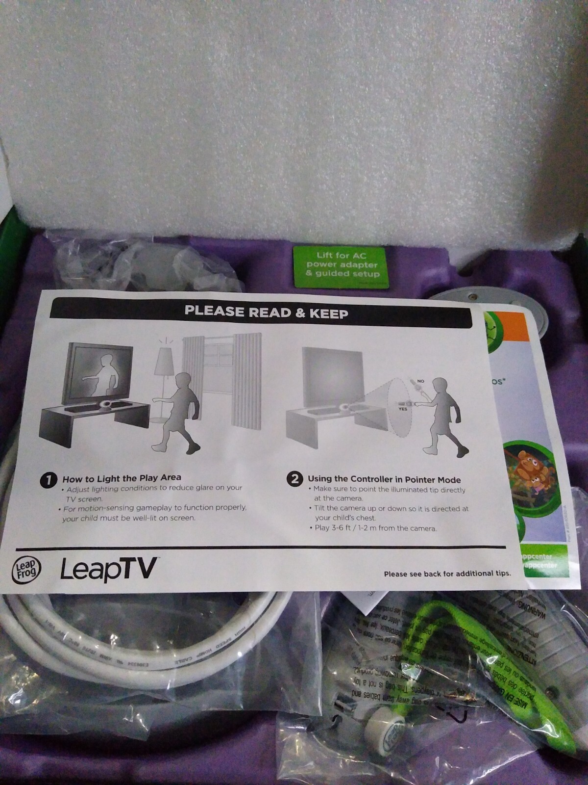 LeapFrog LeapTV Educational Video Gaming System open box item