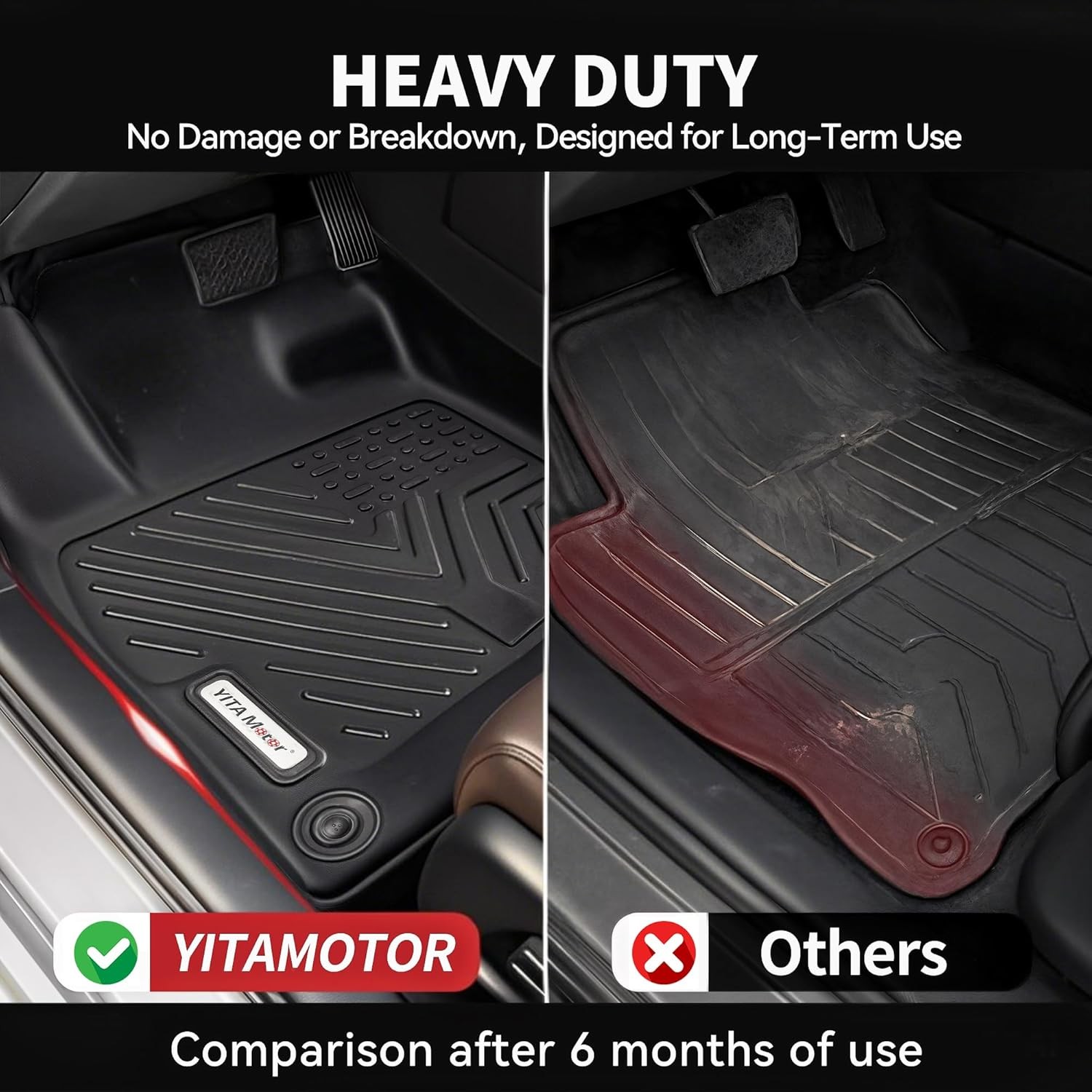 Floor Mats Fit for 2013-2018 Dodge Ram 1500/2500/3500 Crew Cab, 2019-2024 Ram