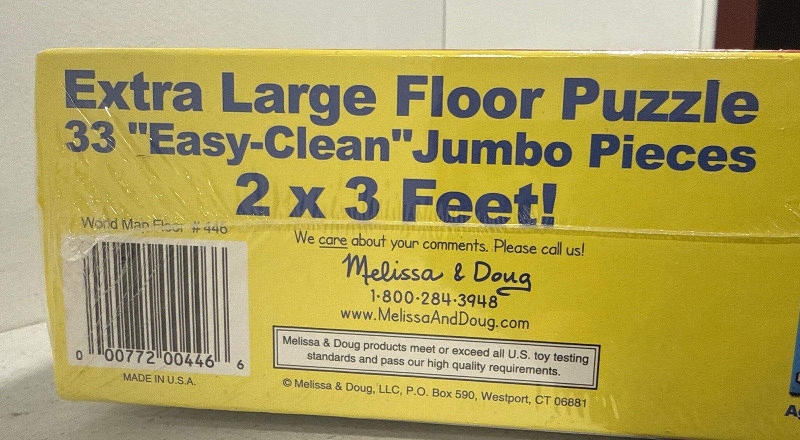 Melissa & Doug World Map #446 33 Jumbo Pcs Jigsaw Floor Puzzle Kids Ages 6+ NEW