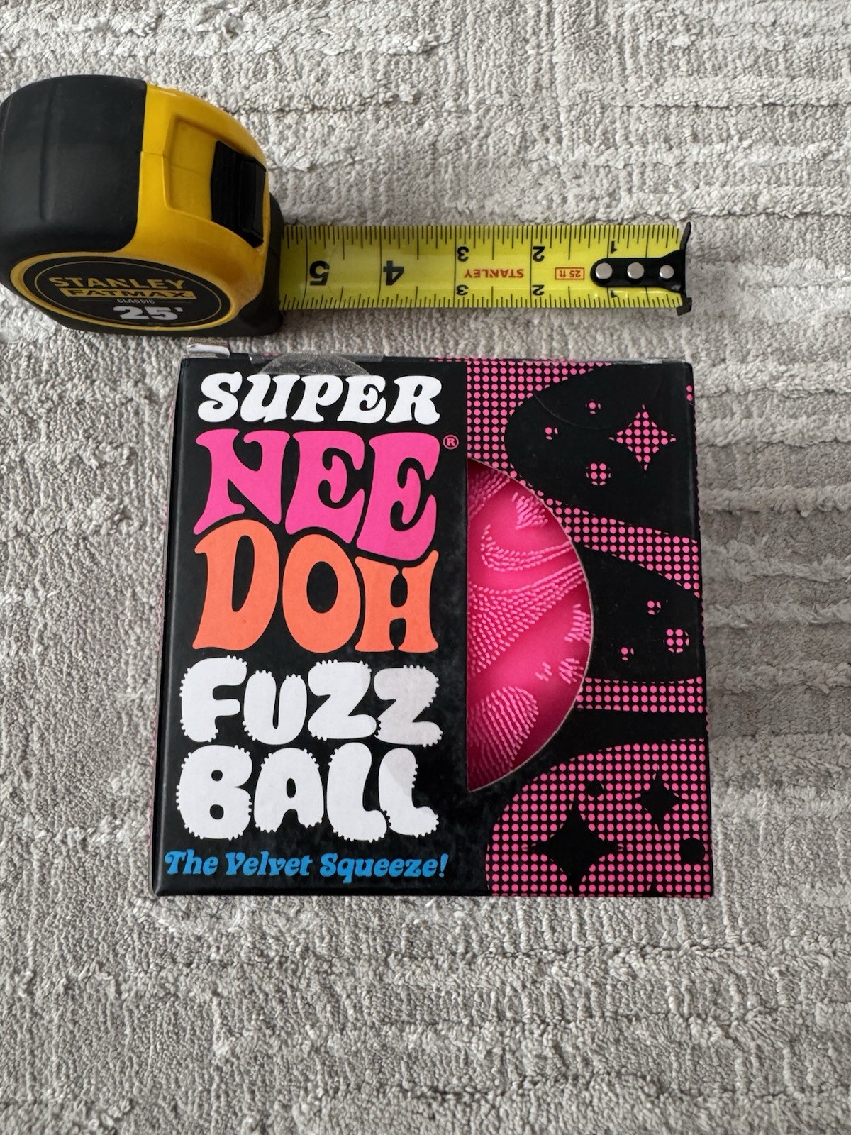 NeeDoh Super Fuzz Ball XL Velvet Squeeze PINK Fuzzball Squeeze Stress Ball NEW