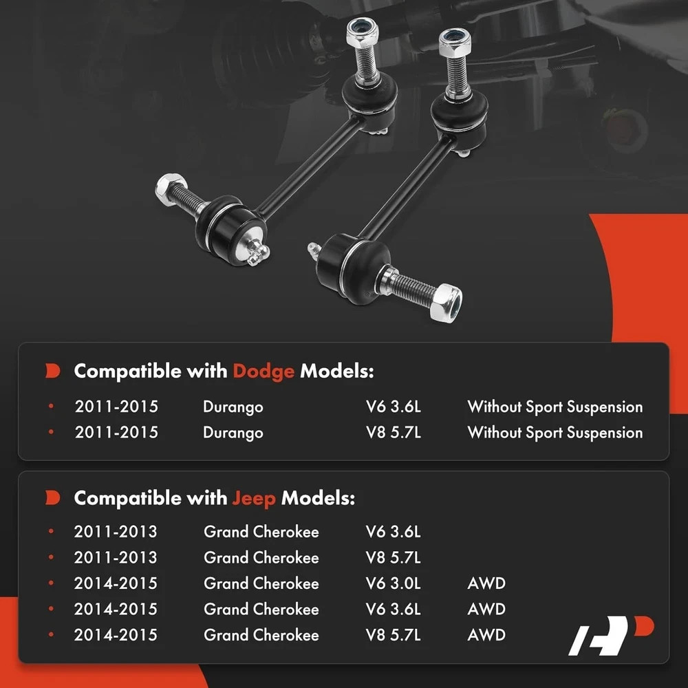 2 x Front Sway Bar Links Stabilizer Bar Links, Compatible with Jeep Grand Cherok
