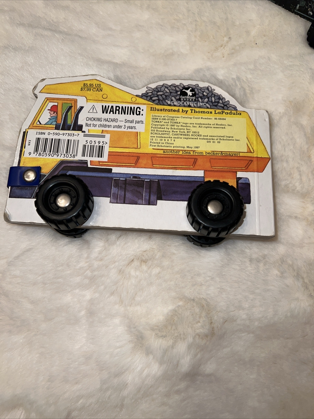 5 Baby Toddler Pre-school Truck-Shaped Board Books On Wheels Toy Trucks Stickers