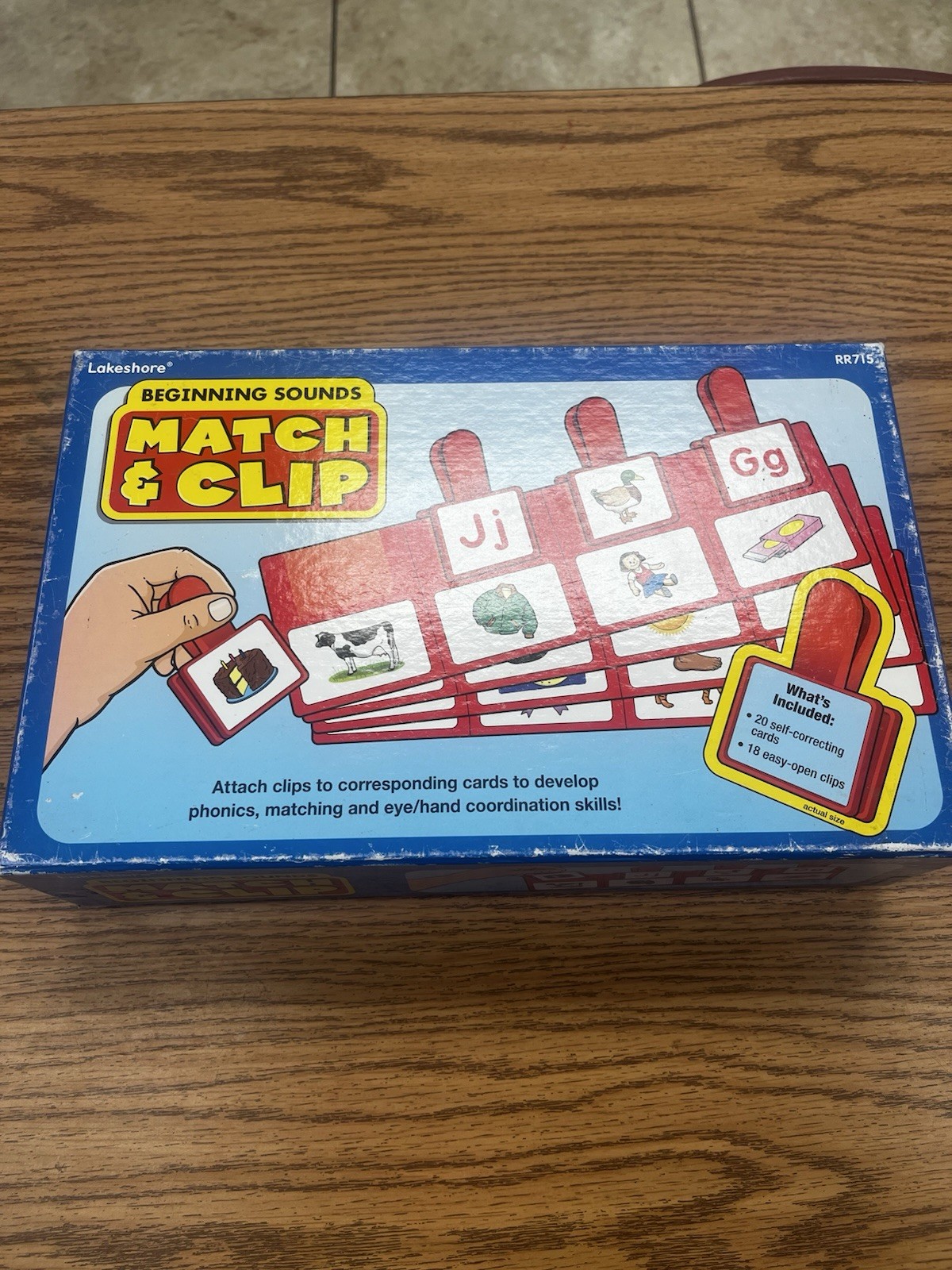 Lakeshore Match & Clip Beginning Sounds Reading Centers Complete Game Homeschool