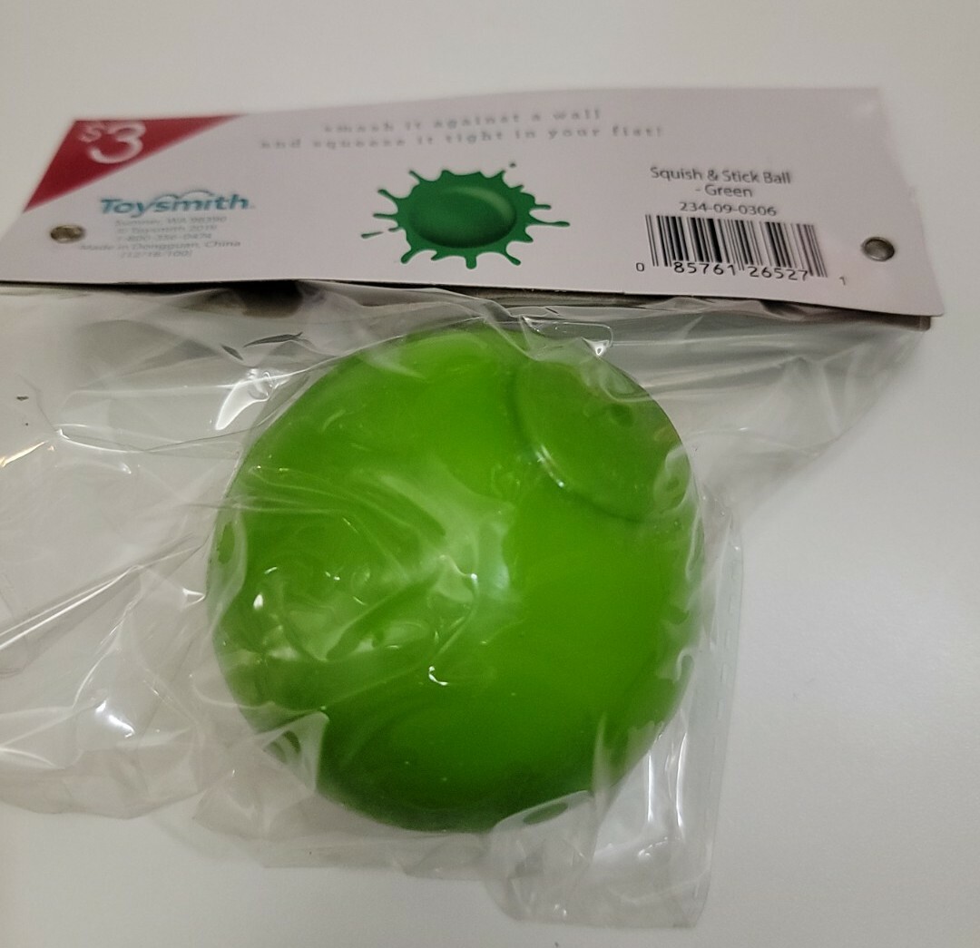 SMOOSH-IT squish & stick ball Great Party Favors and stress ball Green