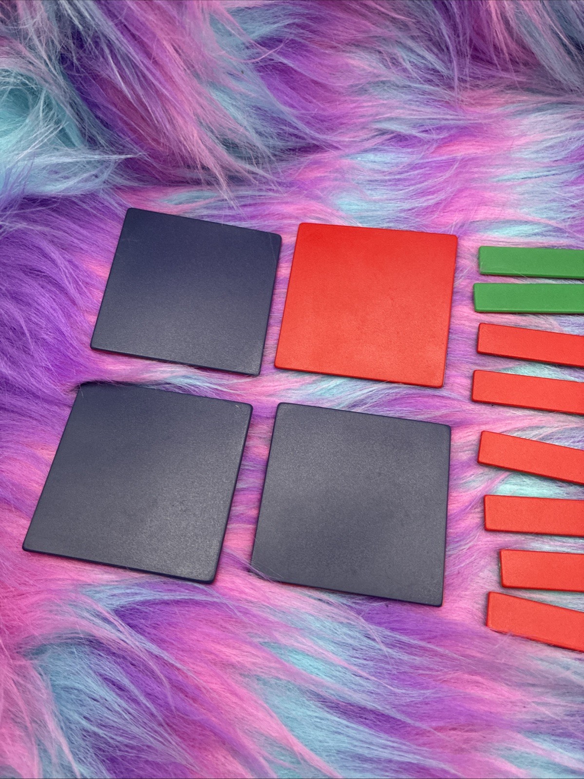 2 X Set Of 32 Algebra Tiles ETA Cuisenaire MULTI COLOR Math Tiles Double Sided