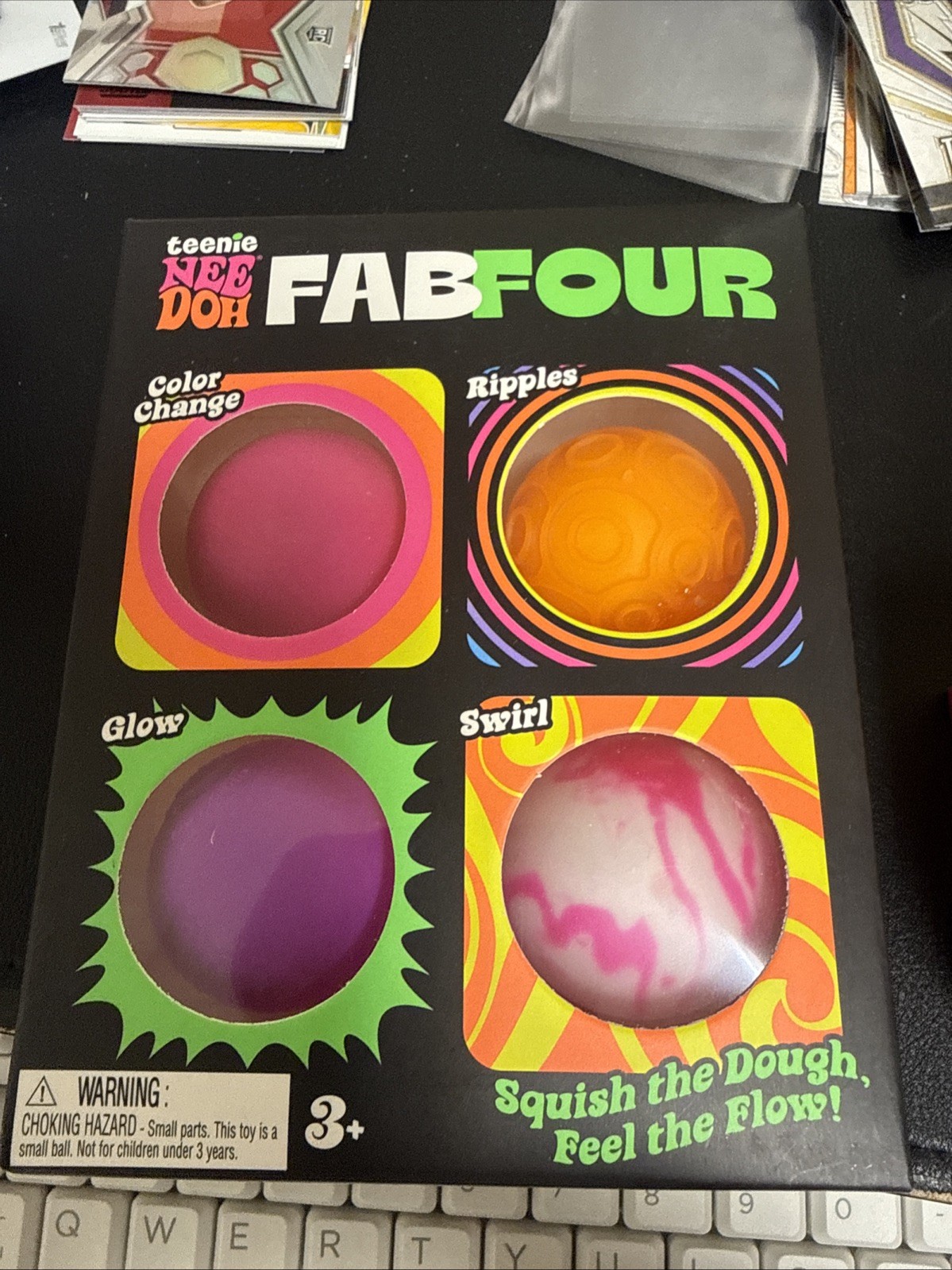 New NeeDoh Teenie FabFour w/ Glow in the dark and Color Change -Great for Easter